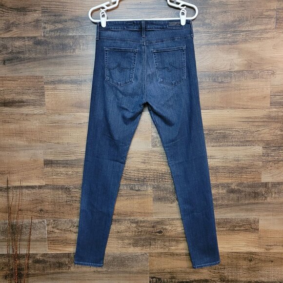 AG Adriano Goldschmeid Jeans 29 R Farrah High Rise Skinny Medium Dark Wash - Picture 2 of 10